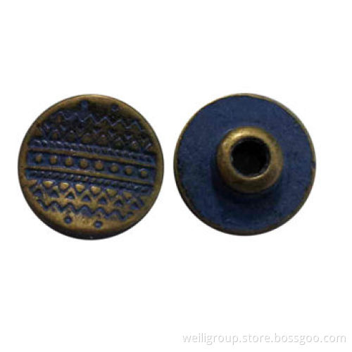 Alloy rivet with enamel